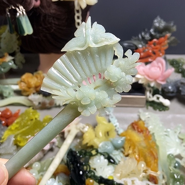 岫玉未镶嵌发簪发簪