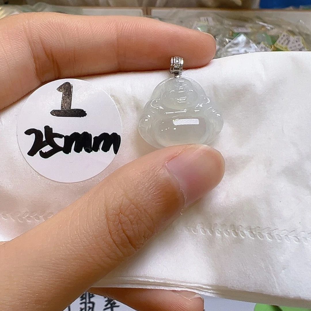 翡翠18K金镶嵌吊坠(不含链)翡翠