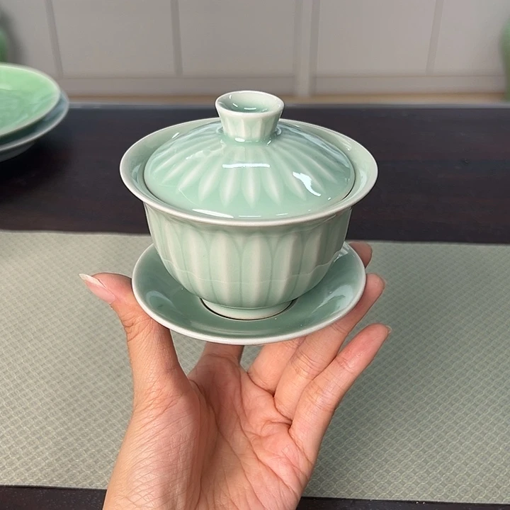 龙泉云间青瓷小米茶器