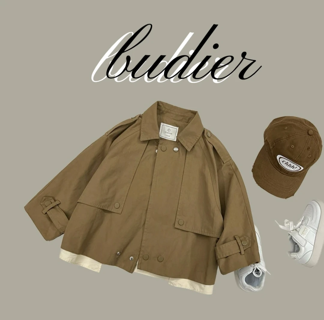 布迪儿男童春款风衣外套韩版帅气春装衣服宽松夹克上衣潮HCM3231