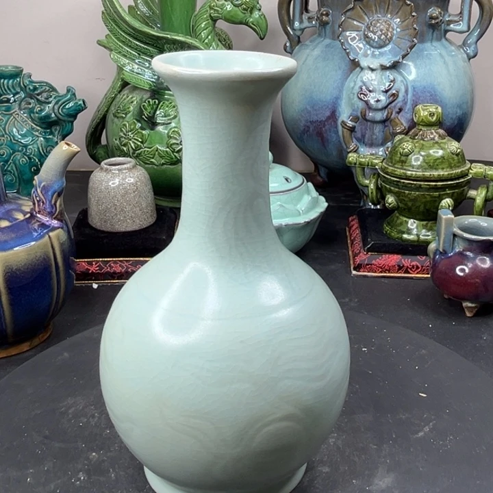 快***帅摆件陶花瓶汝瓷汝瓷汝瓷