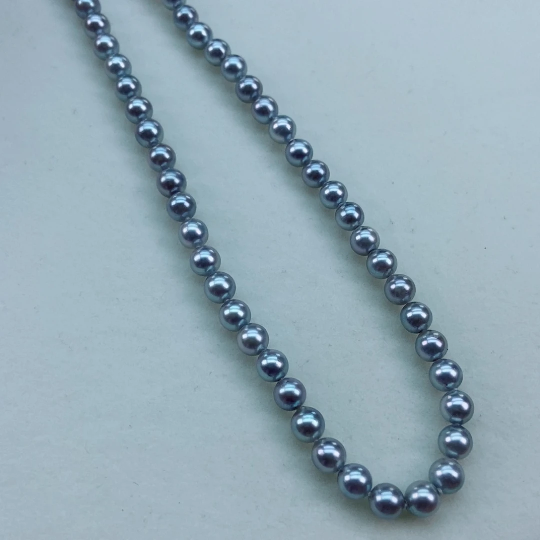 银S925镶嵌淡水珍珠6海水真多麻蓝玫瑰超值