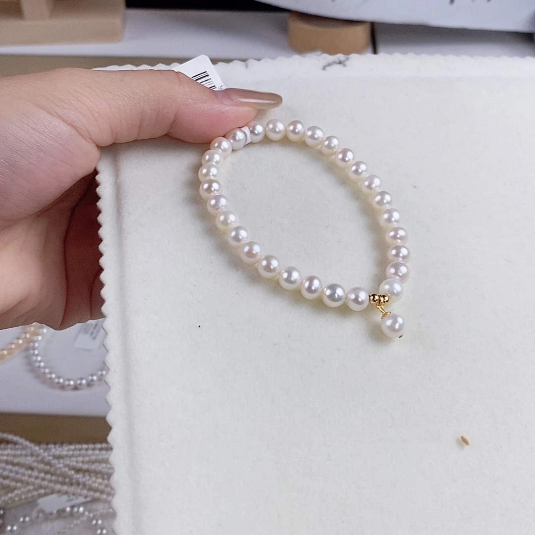 银S925镶嵌手绳淡水珍珠