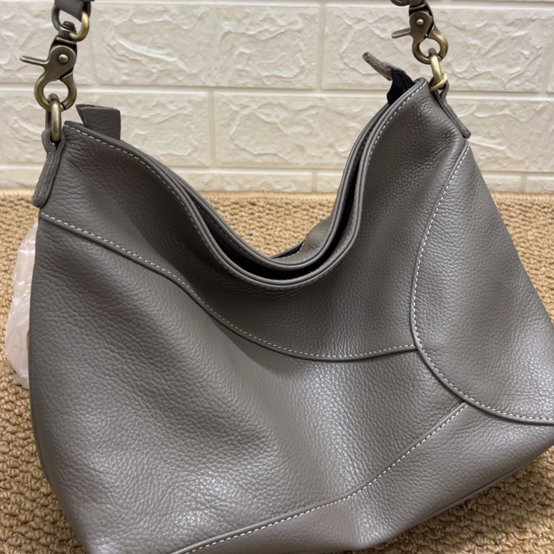 【闪购商品】头层牛皮灰色