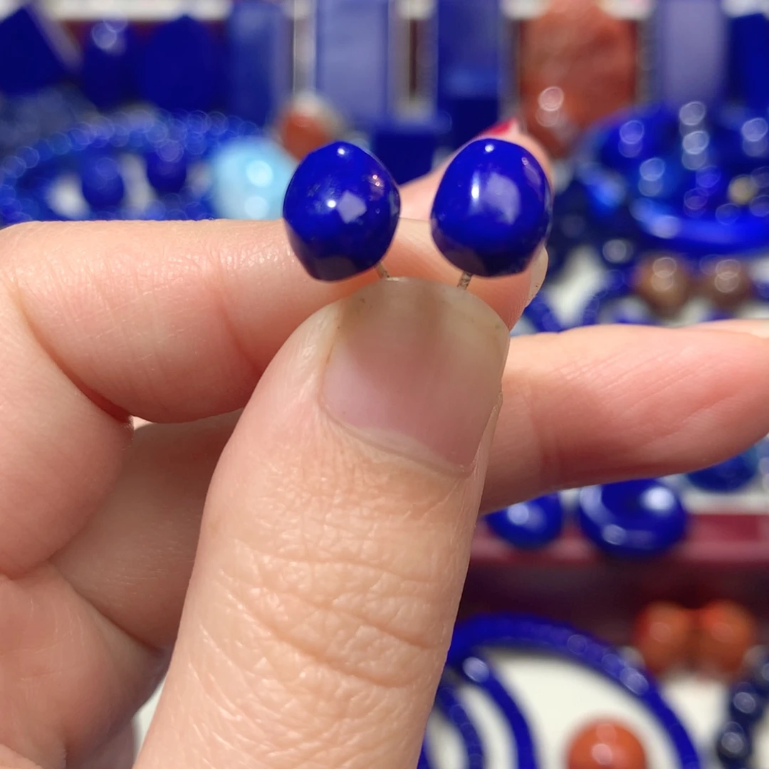 青金石未镶嵌耳饰定制