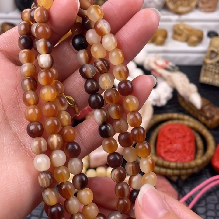 驼骨其他牦牛角圆珠0.8