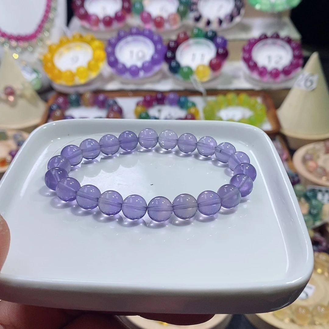 萤石手链未镶嵌紫罗兰色8.5m