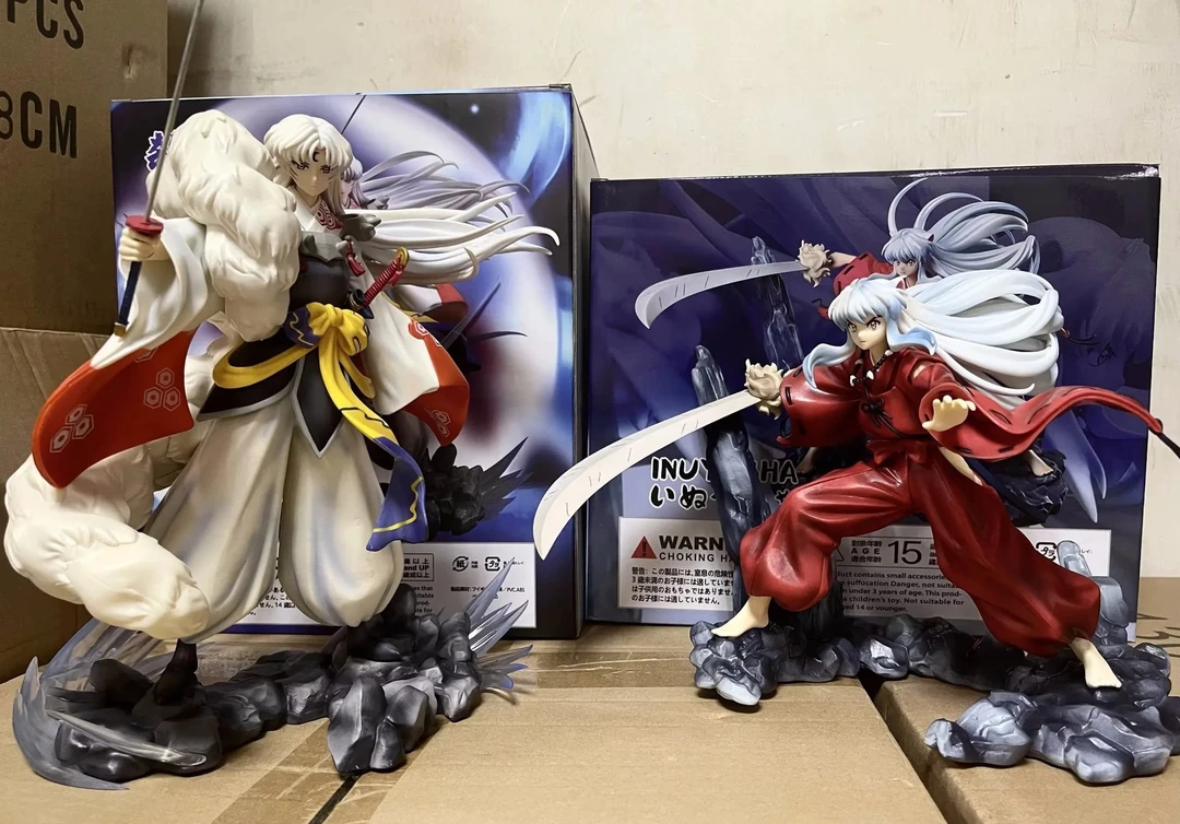 动漫周边 HM 大刀犬 杀生丸 战斗版 雕像场景 模型 摆件 盒装手办