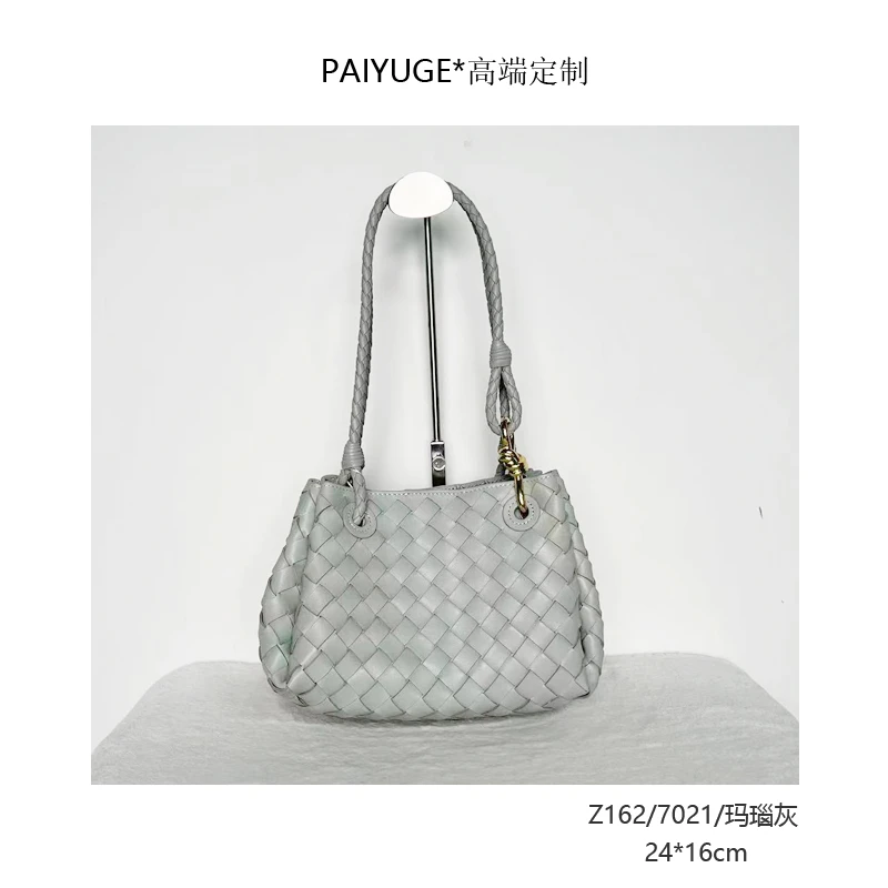 Z162/7021/玛瑙灰 高端订制女士单肩斜挎手提包1213孤品