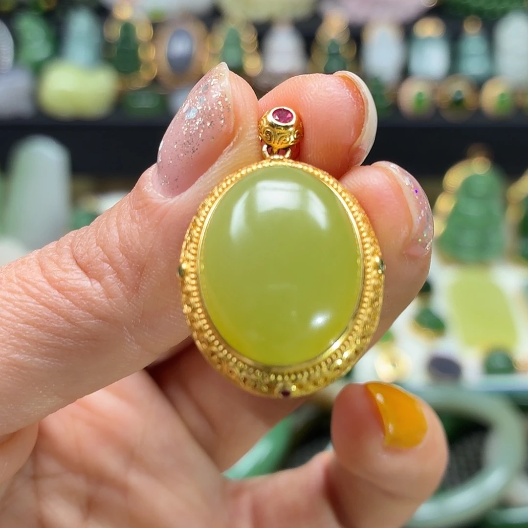 和田玉银S925镶嵌颈饰