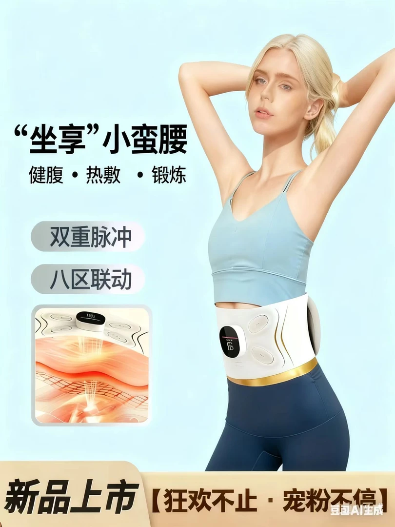 懒人瘦腹脉冲美塑仪EMS健身按摩器智能紧致腰带家用热敷按摩器
