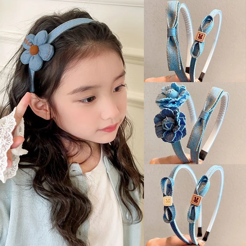 儿童牛仔发箍甜美蝴蝶结发箍头饰花朵头箍女孩甜酷ins公主风发饰