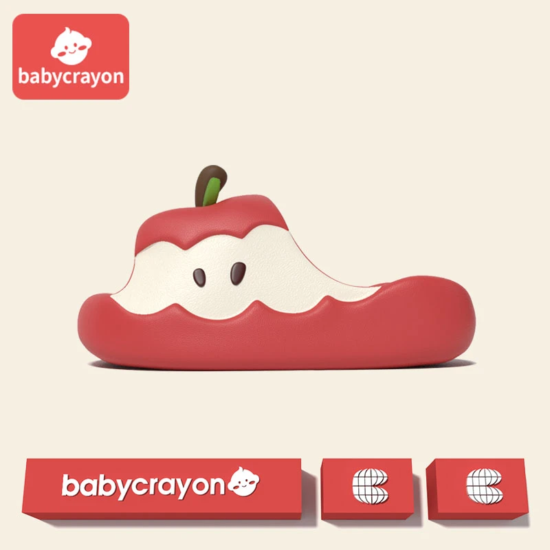 babycrayon儿童拖鞋红苹果女童男童2025新款夏季可爱防滑EVA凉拖