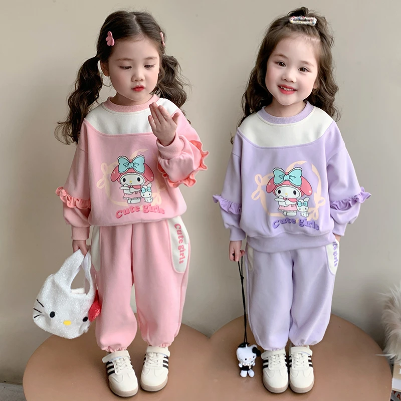 女童春装卫衣套装2025新款儿童休闲运动洋气两件套宝宝春秋款衣服