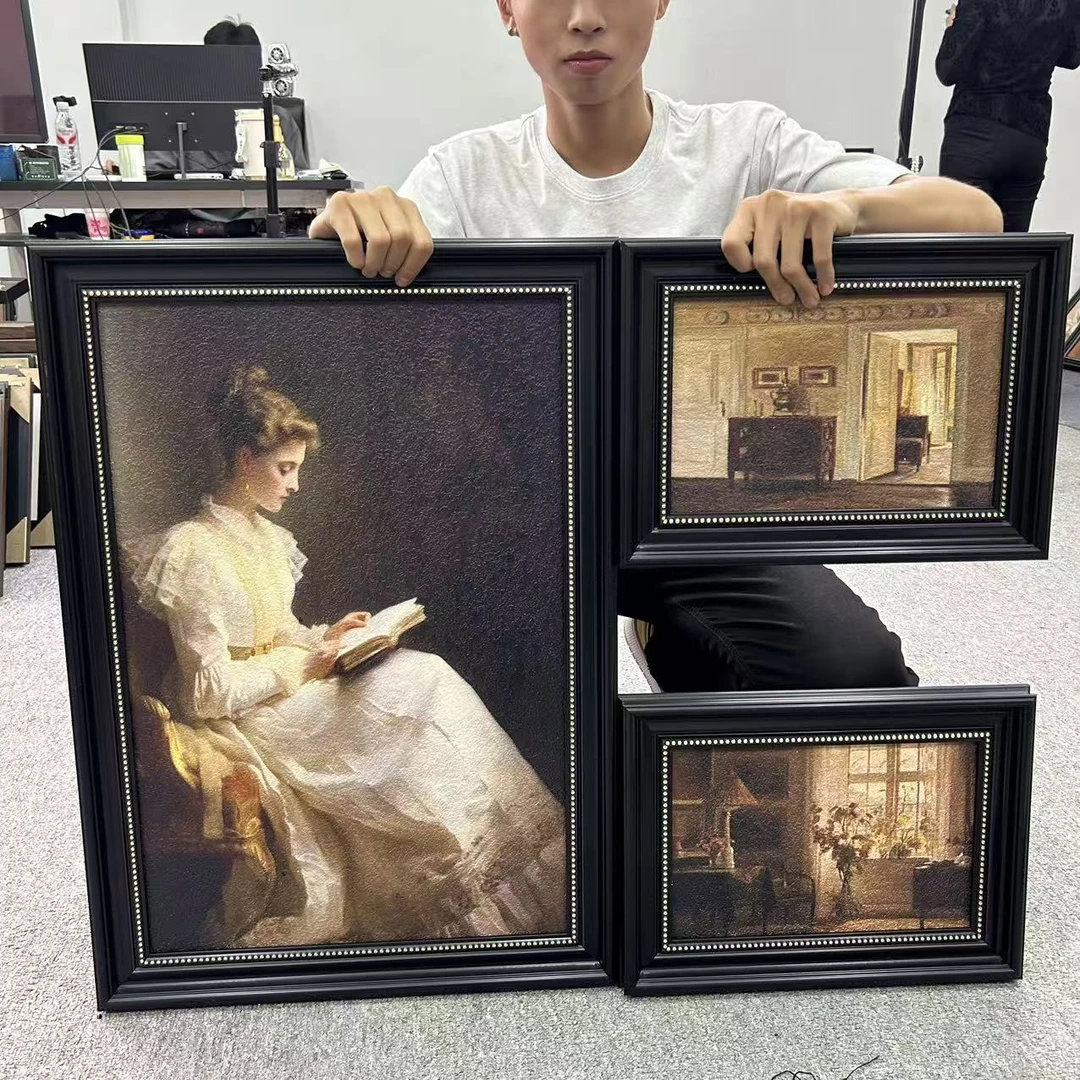 法式复古风格客厅餐厅美式装饰画花卉人物壁画3570