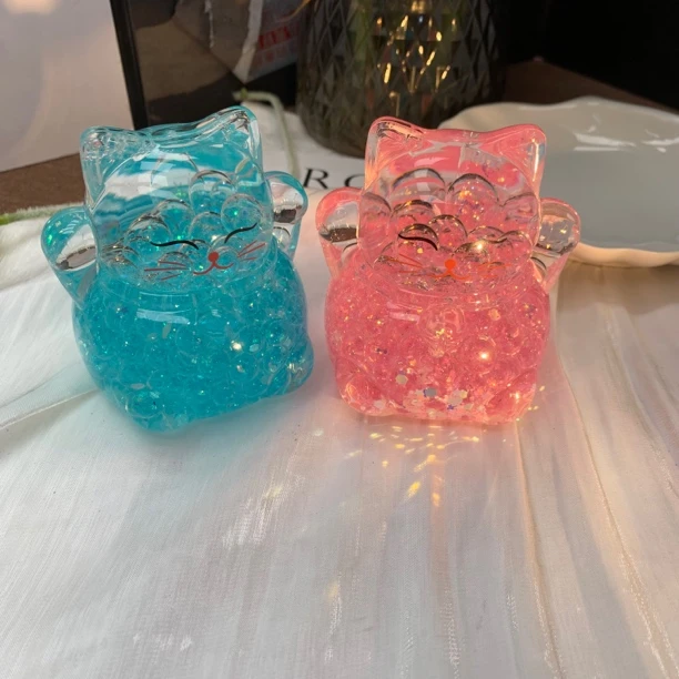 招财猫小摆件 颜色发其一