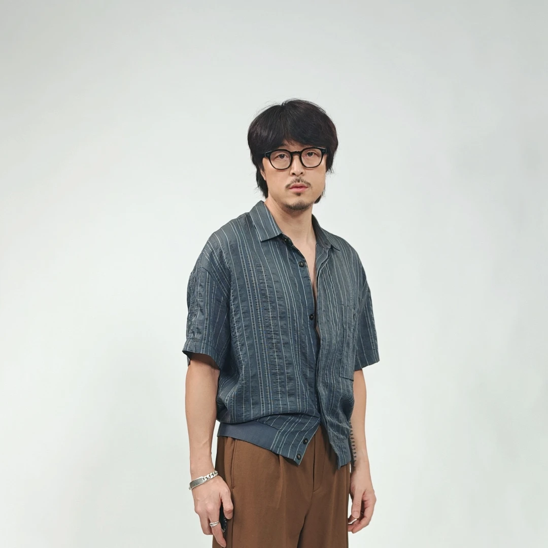 北纬三十度原创设计师品牌男装夏季新莱赛尔透气短袖休闲条纹衬衫