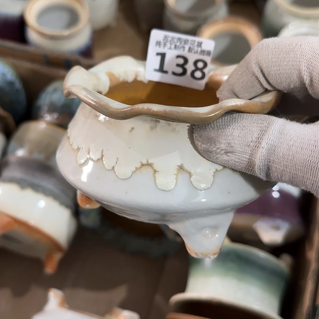 瓷片景德镇手工花盆