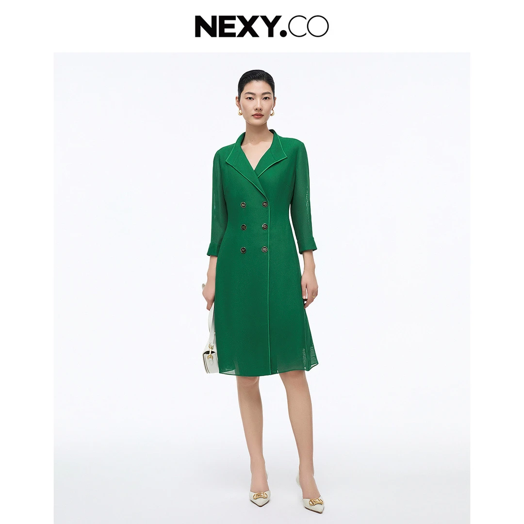 【丽公主专属】时尚双排扣气质西装连衣裙XF05840J6