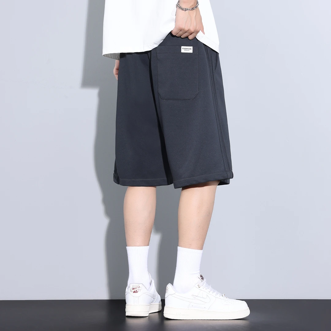 Kuvine夏季薄款休闲短裤男士美式高街潮牌中裤运动简约直筒五分裤