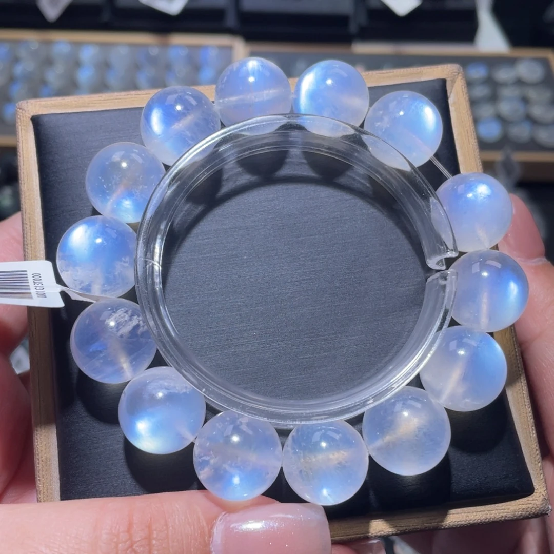 未镶嵌手链长石蓝月光手链15mm