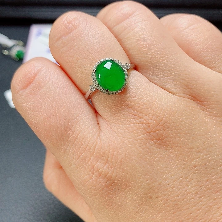 银S925镶嵌戒指翡翠