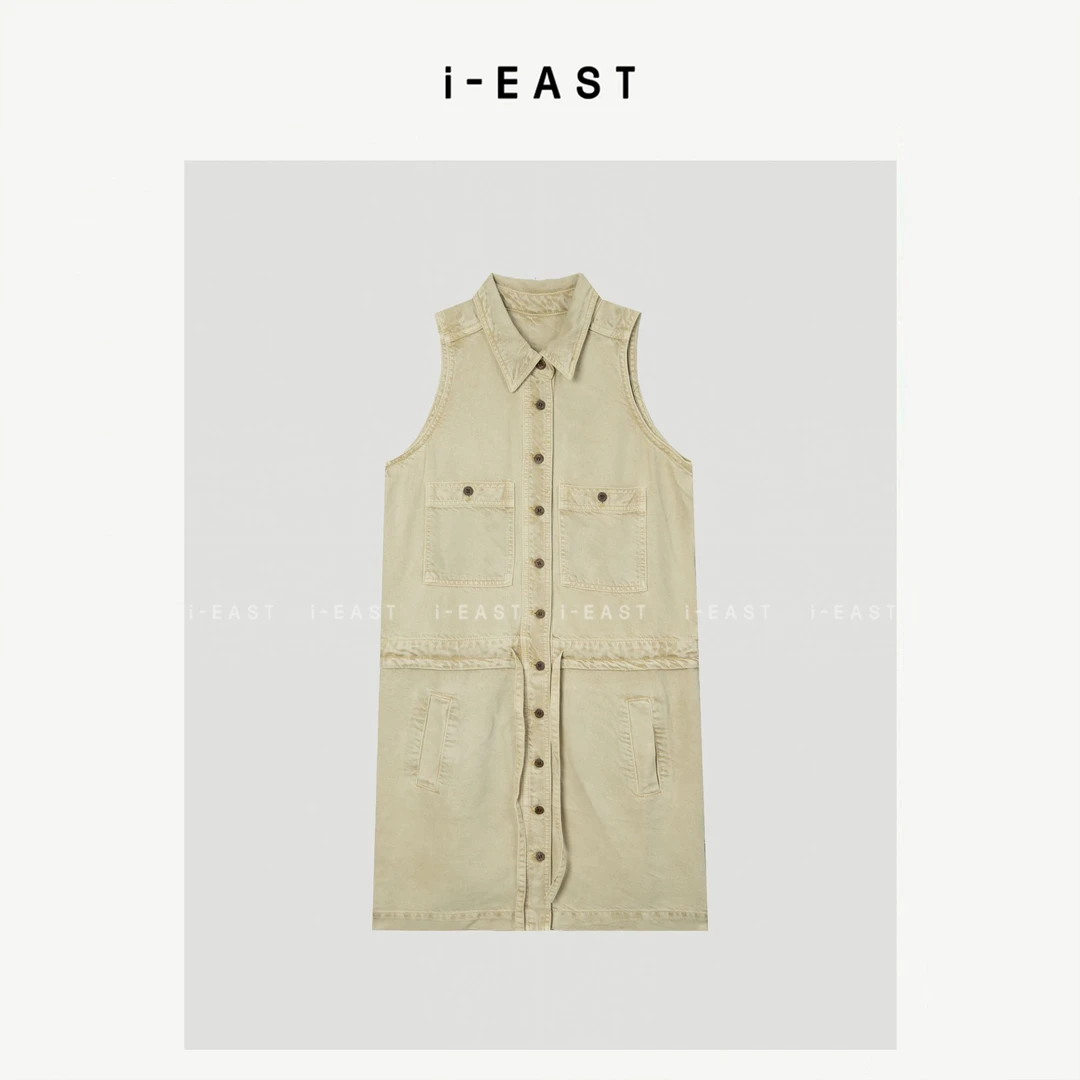 i-EAST 迷情摩洛哥~polo翻领连体牛仔连衣裙-5X Q14081