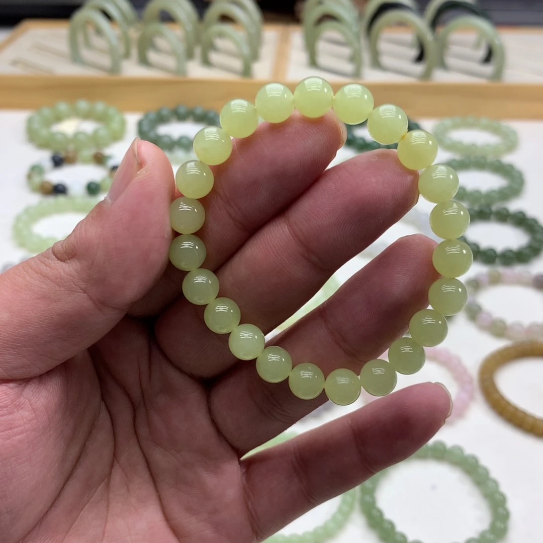 和田玉手串（黄口8）未镶嵌