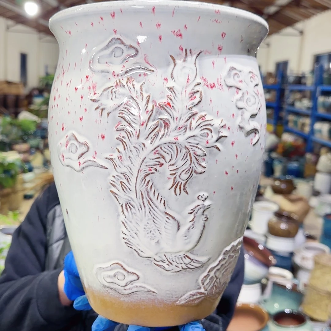 紫砂花盆高28口20