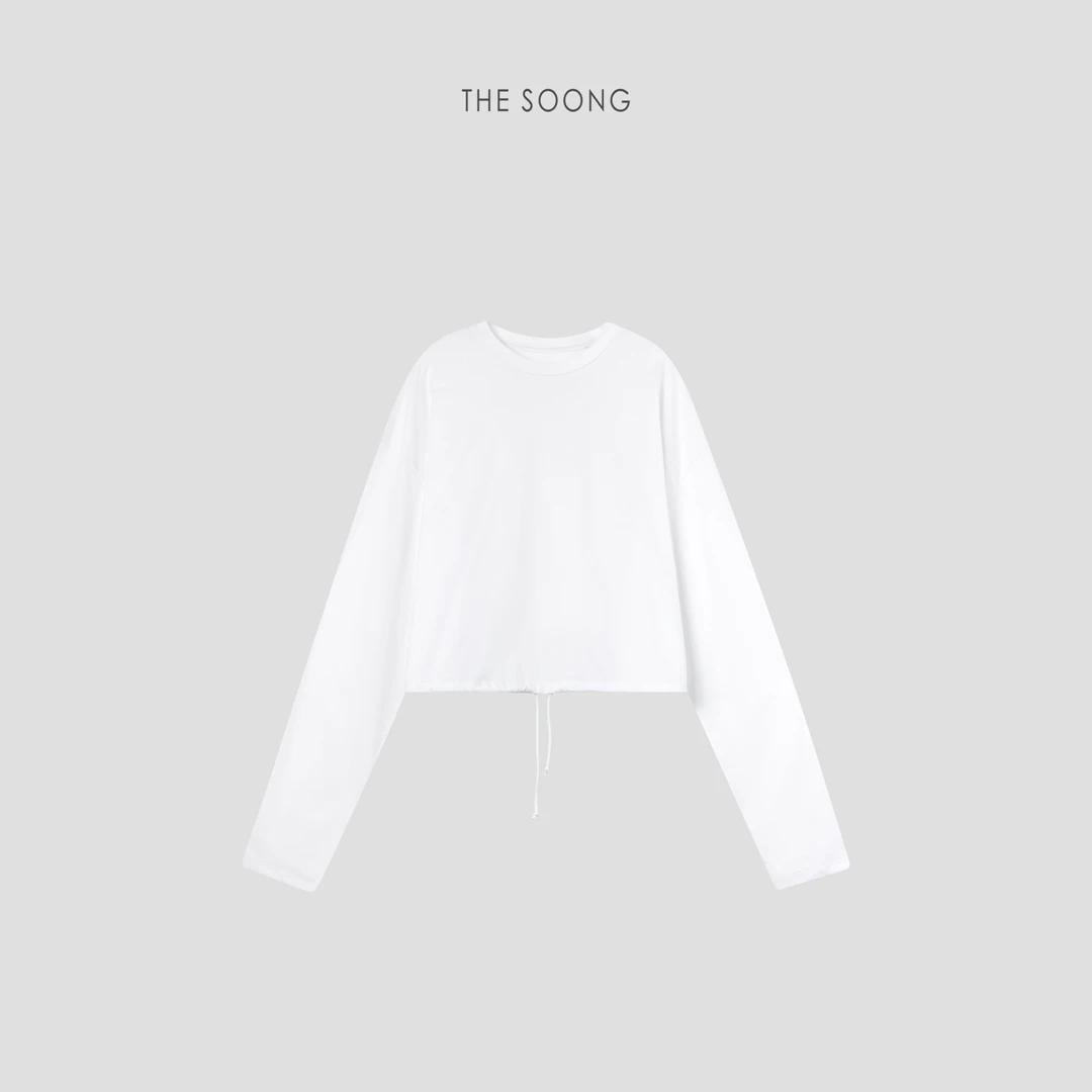 THESOONG|"雕塑美学"极简高密纯棉空气层织法立裁抽绳上衣BTX6851