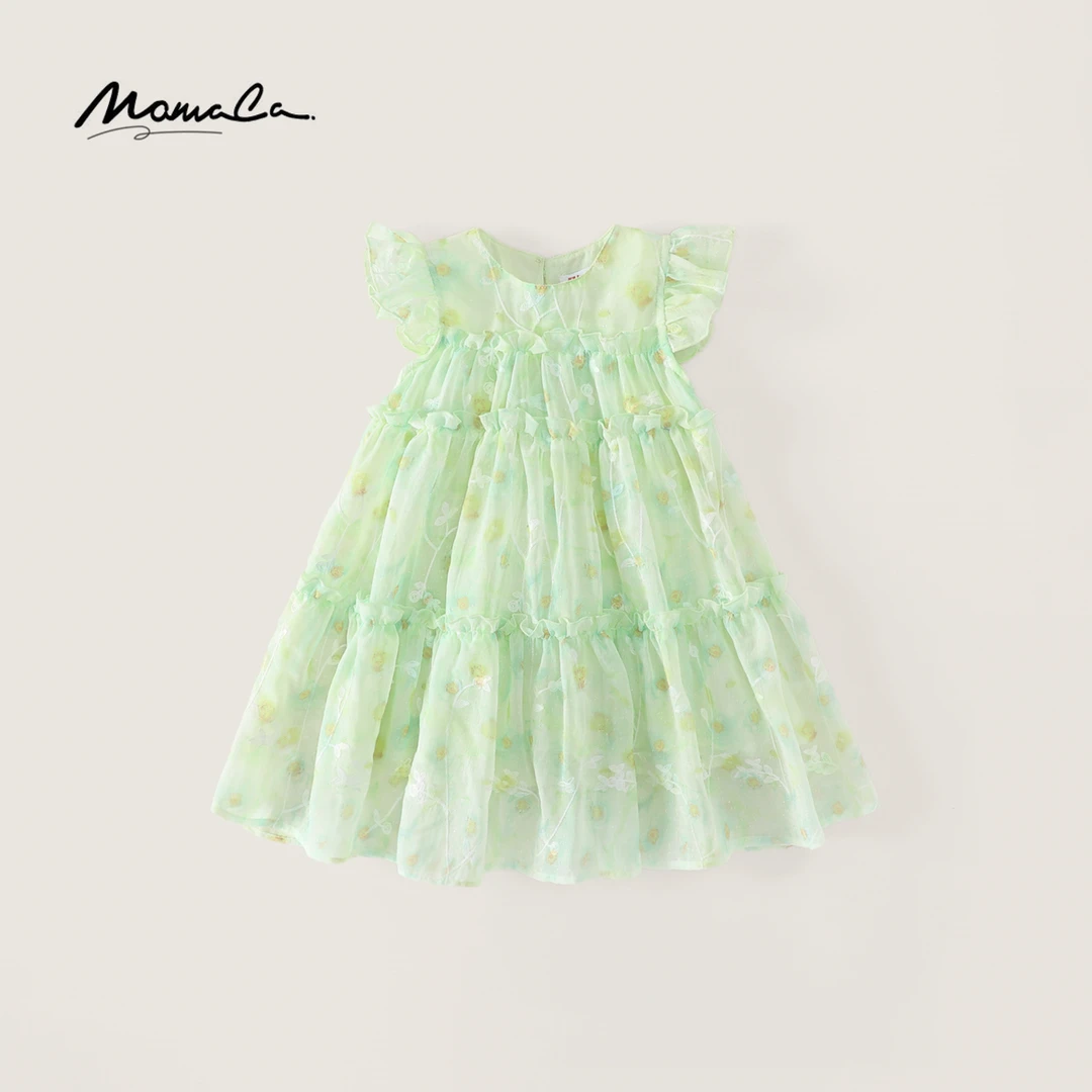 MOMOCO女童2025夏季新款甜美洋气碎花独特连衣裙77620478005