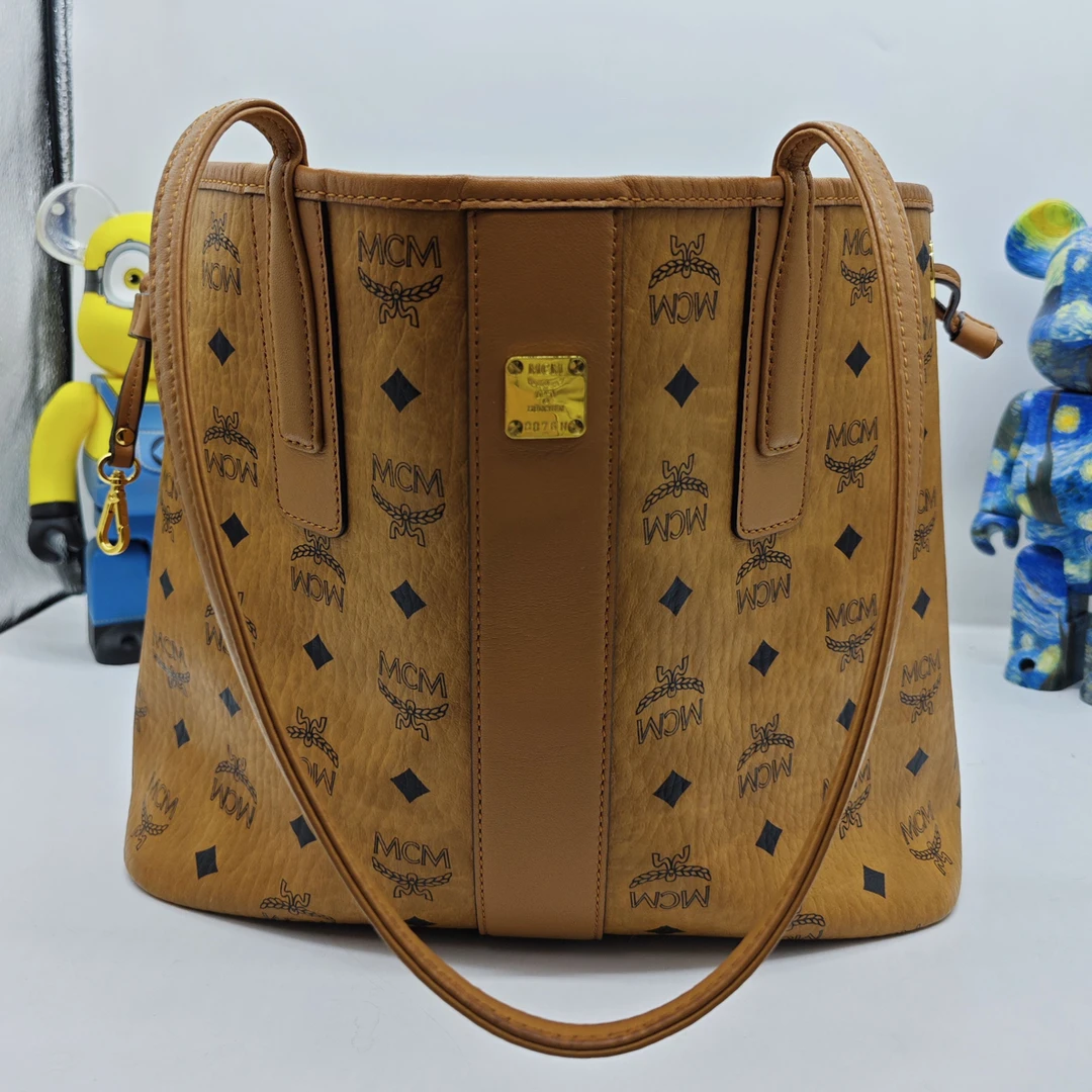 99新 MCM 98新MCM奢得/干邑色小号子母包