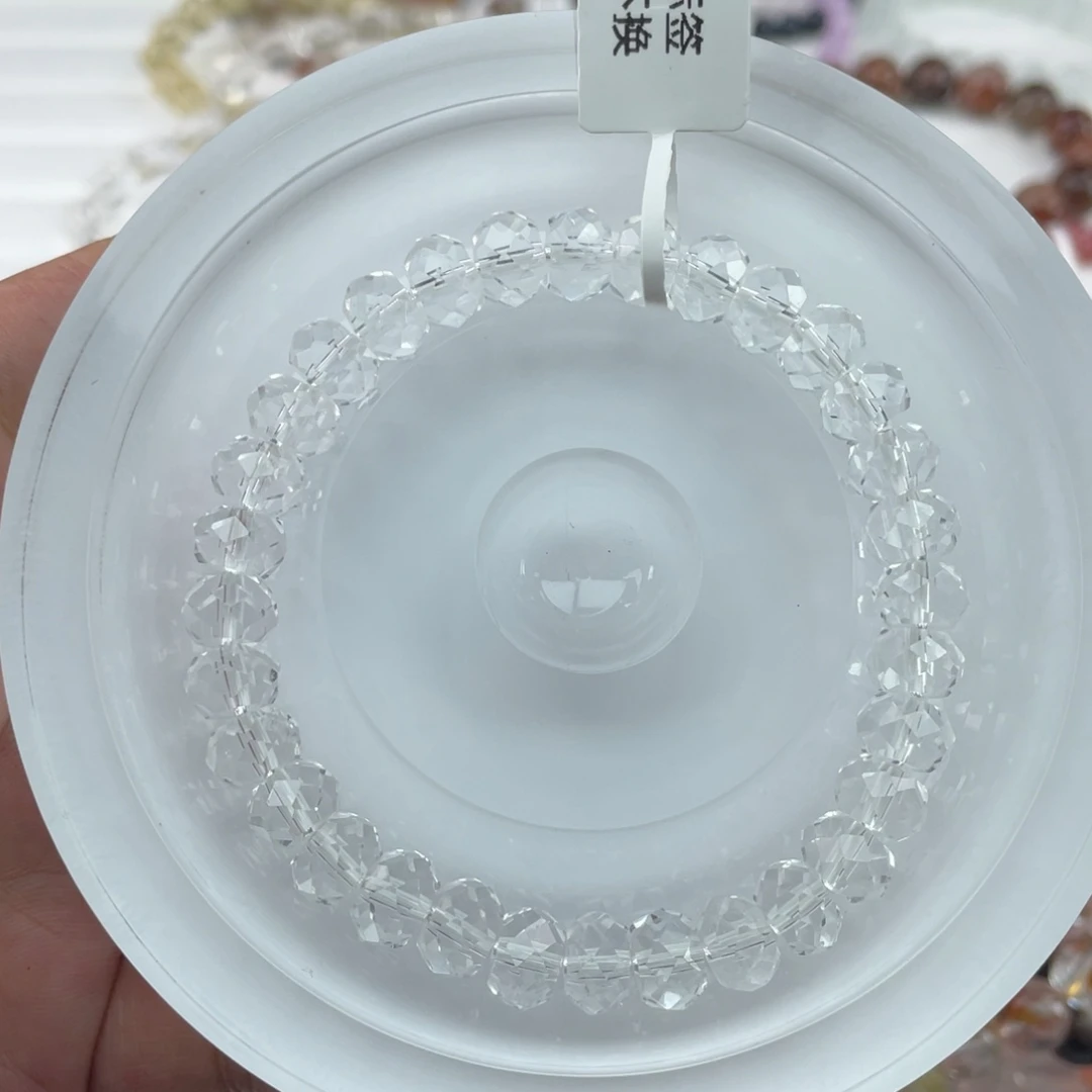手串水晶未镶嵌028切面白水晶8m+