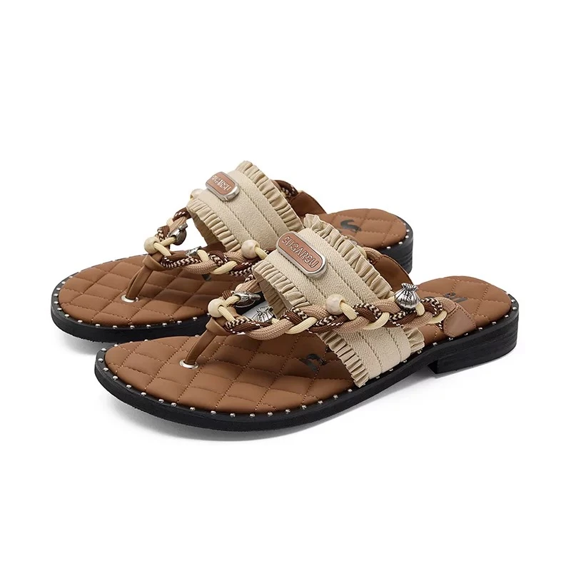 SUGARSU酥履设计师品牌25夏季新品沙滩编织拖鞋百搭