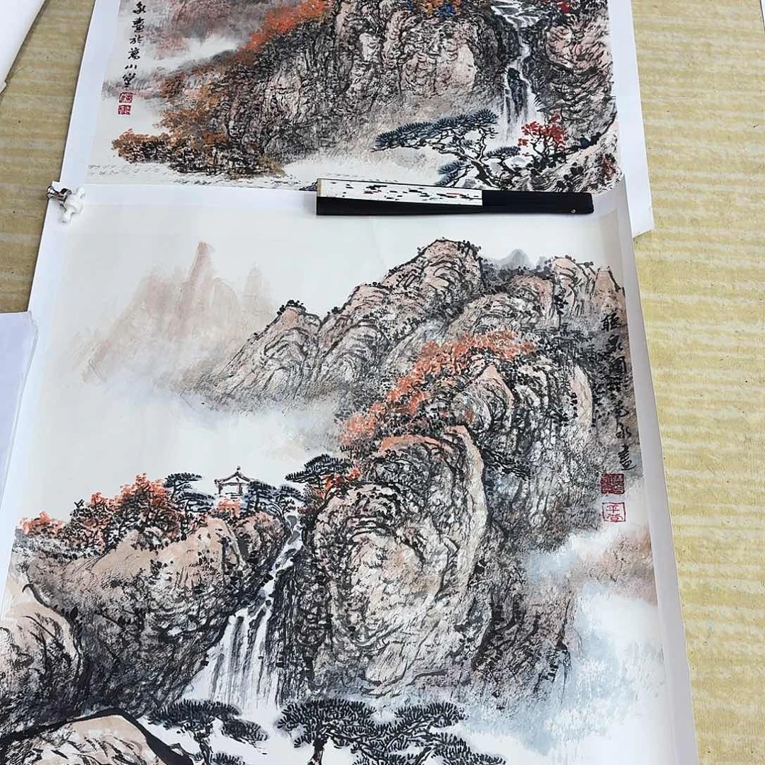 木***生国画四尺斗方山水一张