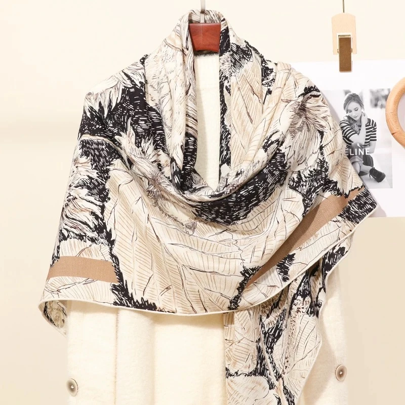 【夏季薄款方巾】桑蚕丝羊毛披肩方巾薄款春夏时尚百搭针织羊绒围巾