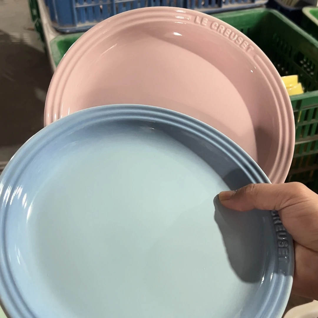 陶瓷 大牛排 马卡龙粉 天蓝