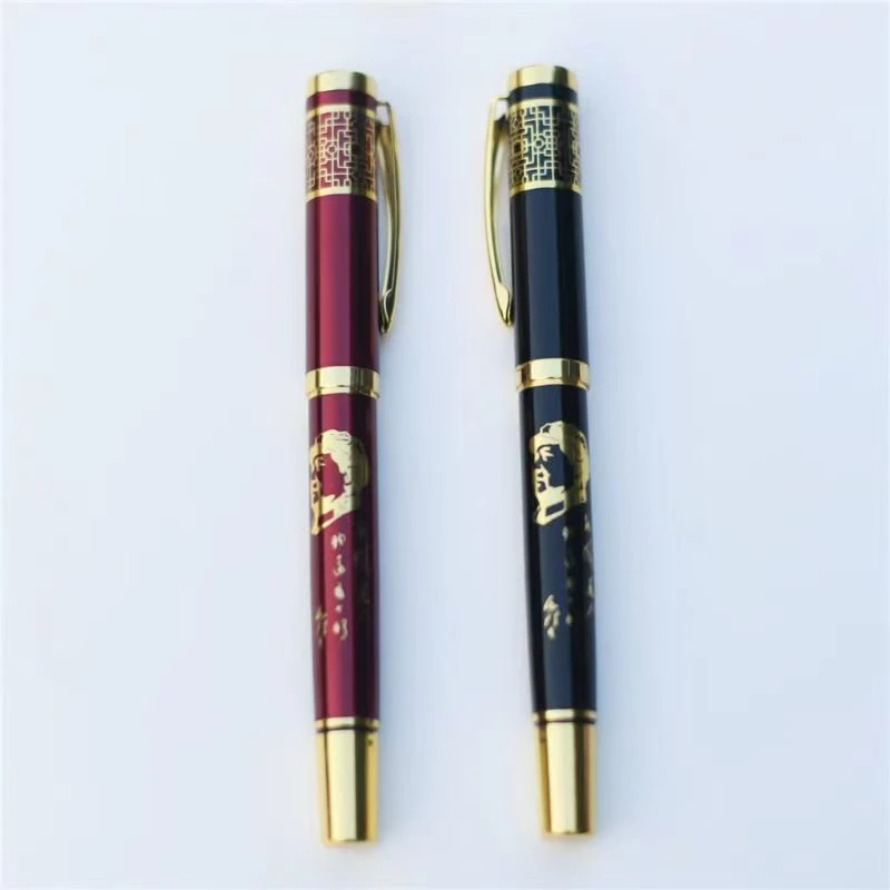 毛主席像钢笔学生纪念品为人民服务办公收藏红色饰品礼品签字笔