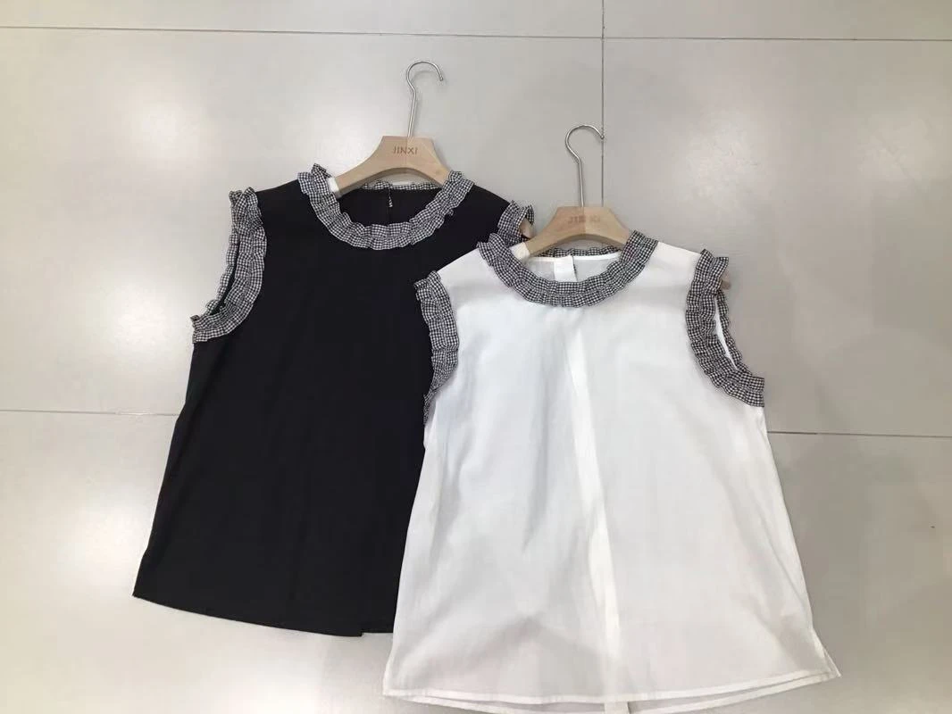 2025夏季新款皱褶拼接洋气百搭宽松背心1242