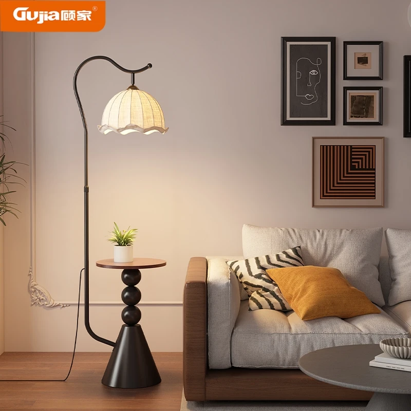 顾家中古风法式客厅美式落地灯沙发旁一体氛围感高级感卧室床头灯