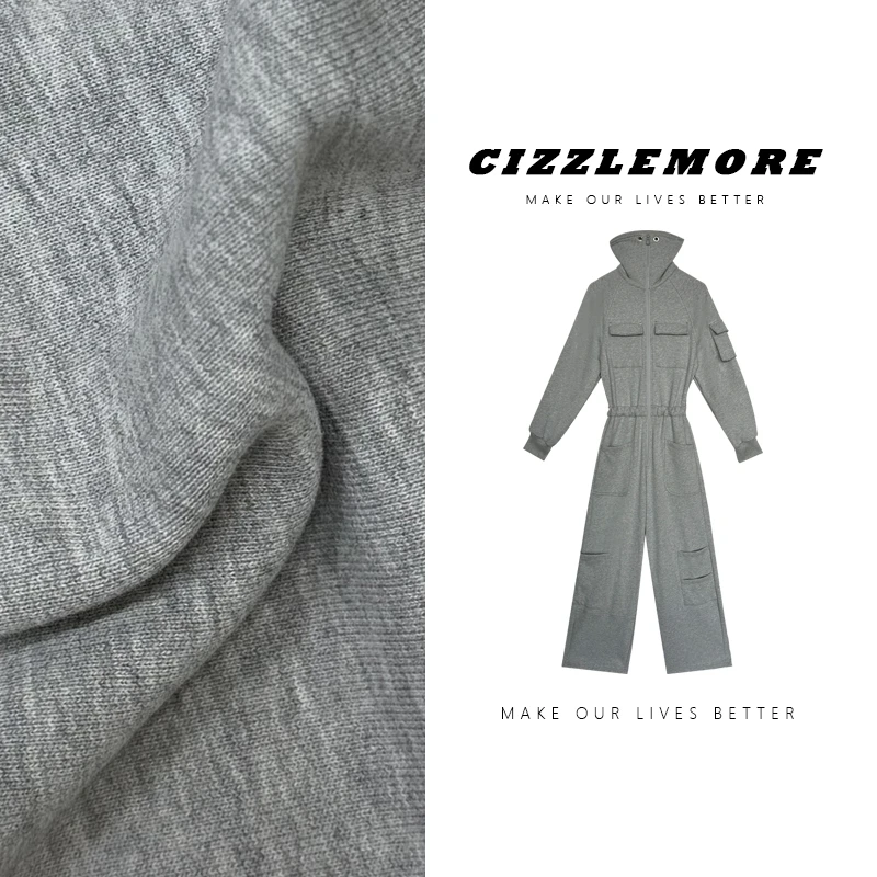 【聆听海岸】原创设计款重工多口袋设计时尚摩登重磅针织卫衣连体裤