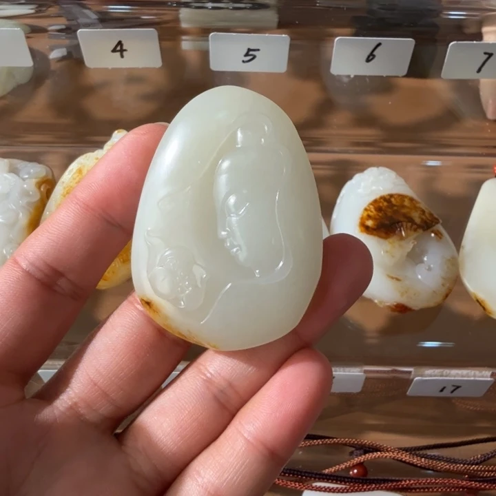 和田玉颈饰未镶嵌新疆和田玉天然真皮真色侧脸观音(活动价)