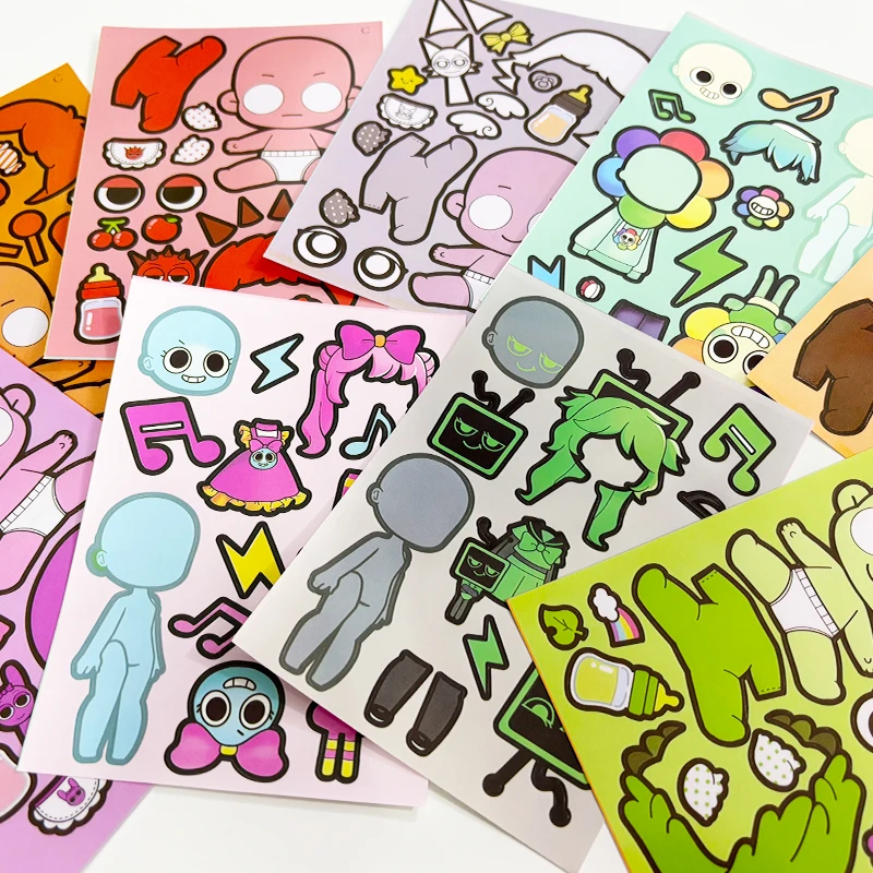 节奏盒子贴纸儿童益智换装贴画玩具小学生礼物男女孩diy换装玩具