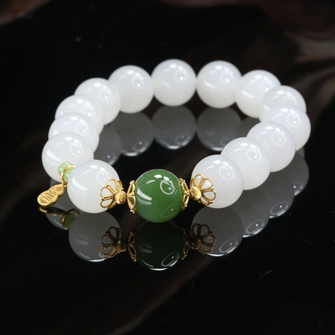 36和田玉一级白手串/100503上海嘉禾拍卖