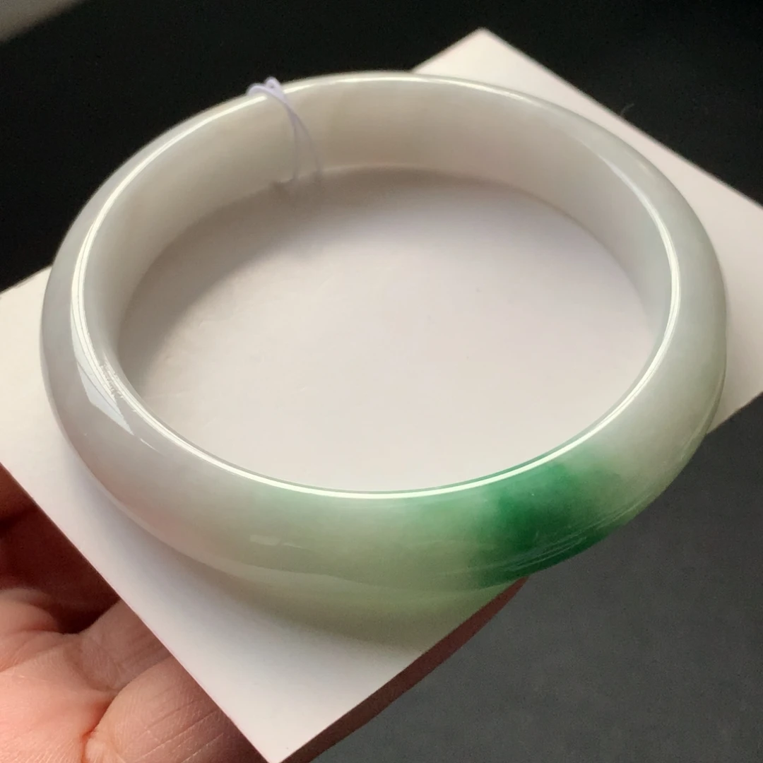 翡翠未镶嵌手镯63号60-12.4-8.3贯穿裂