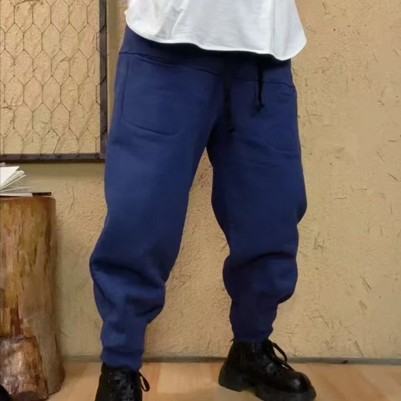 啵啵CM6821双口袋收口加绒加厚女裤卫裤