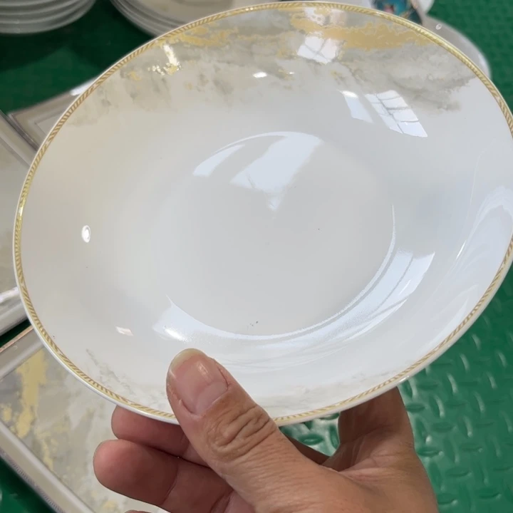 瓷片海岸深盘四个八寸微瑕