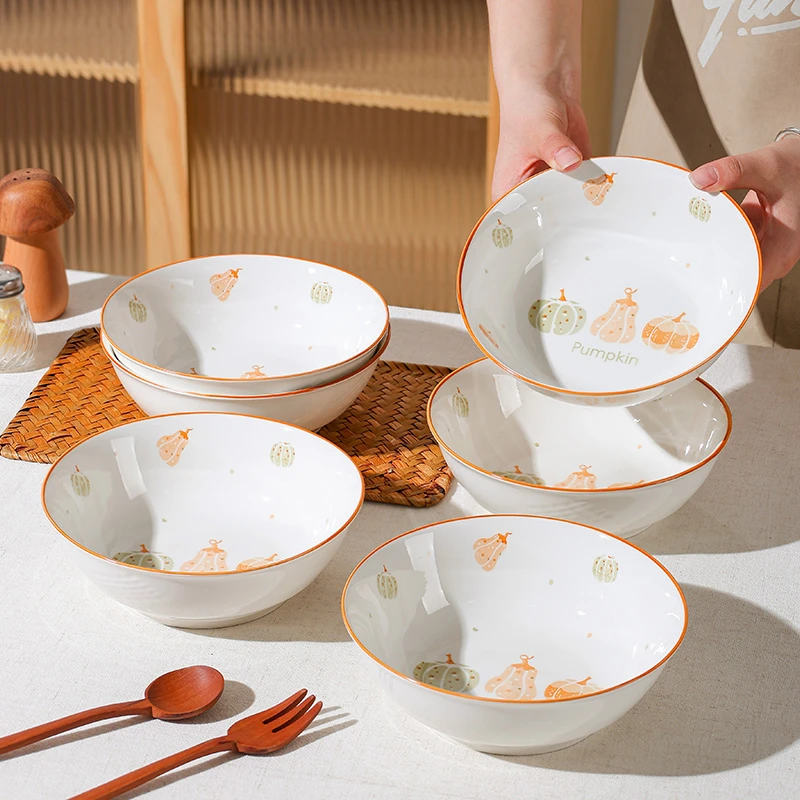 吃面碗家用陶瓷大号7英寸大容量面碗汤碗釉下彩瓷碗大饭碗新款