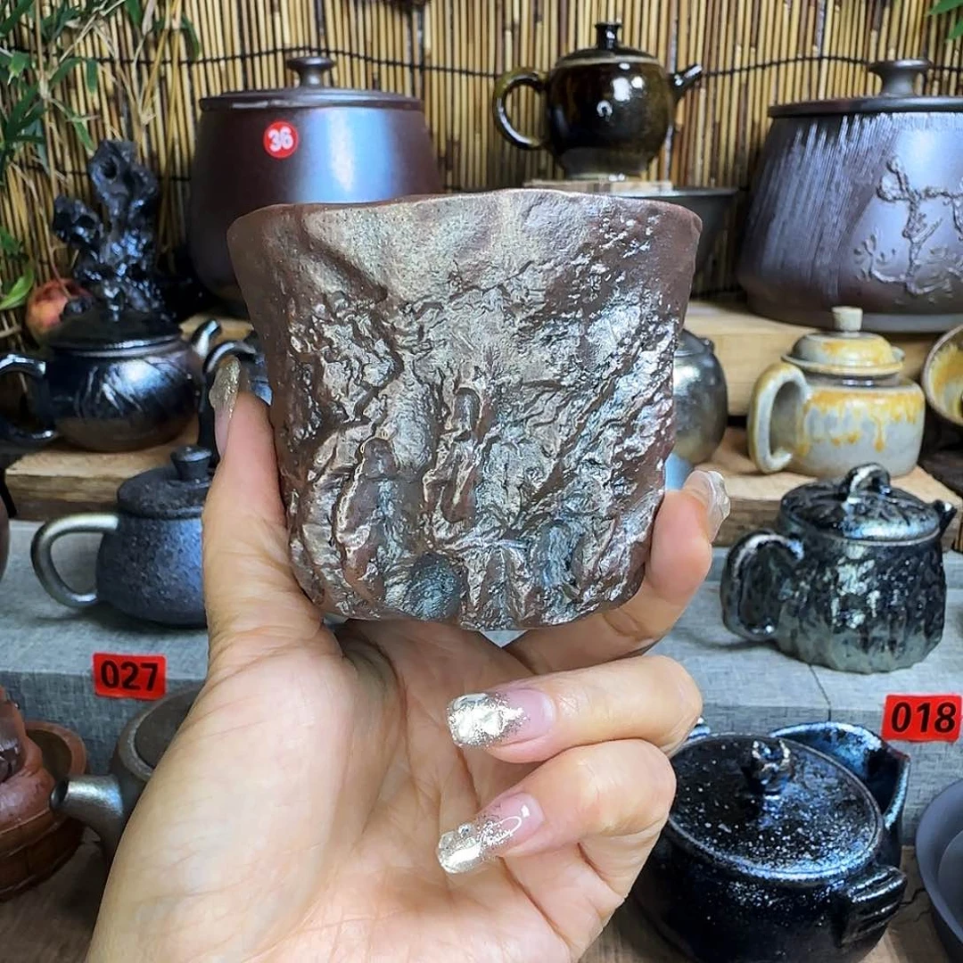 杯爱****崎建水紫陶柴烧杯