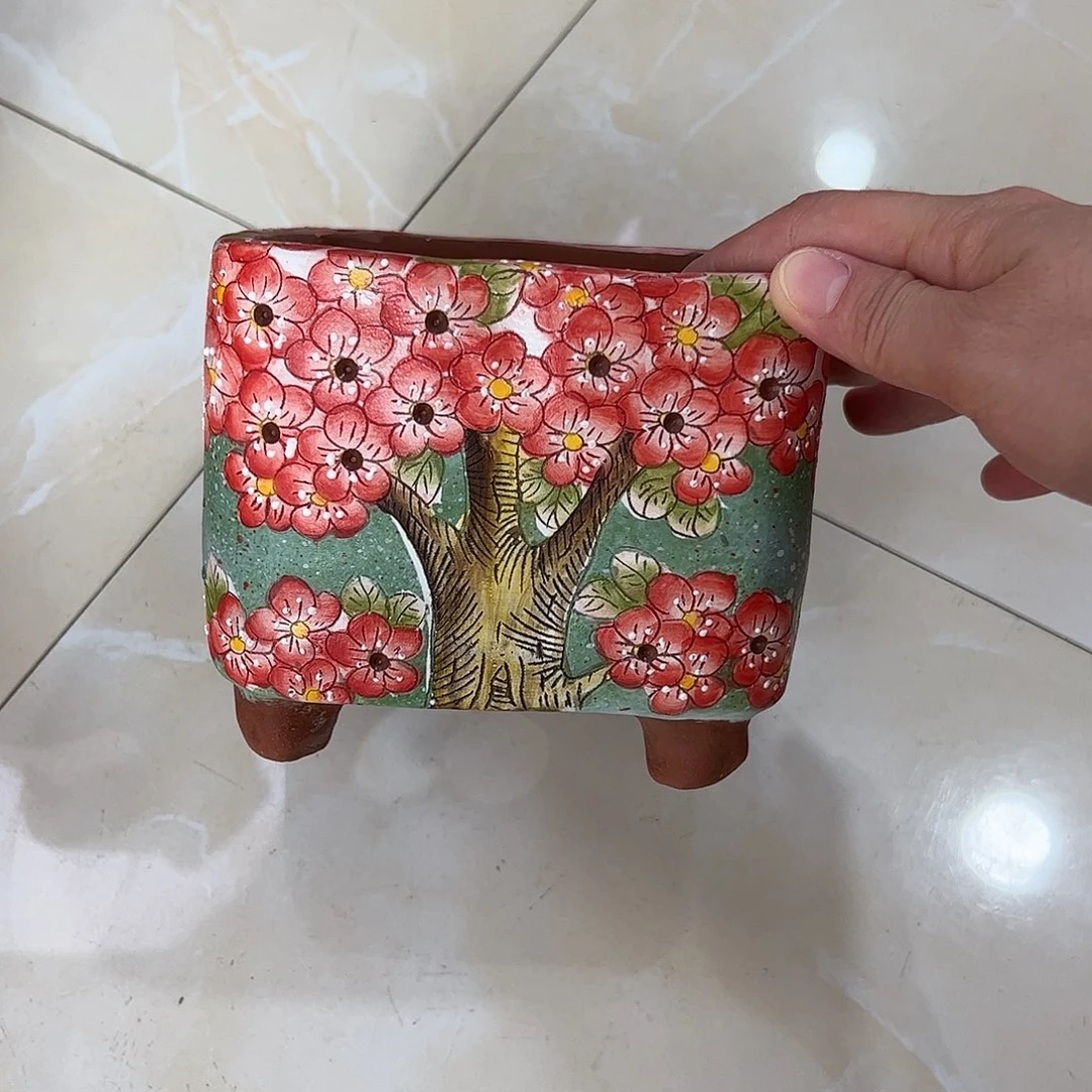 景德镇炫彩手绘口12*12高11.5